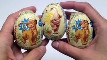 3 Lion King Surprise Chocolate Egg Unwrapping toys kidstvsongs