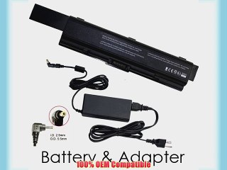 Toshiba PSAG8U-02E018 Laptop Battery and 65 Watt Adapter - Premium Powerwarehouse 12 Cell Battery