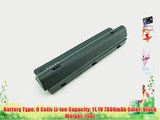 EBK ? 9-Cell Lithium-Ion Extended life Battery for Dell 11.1V 7800mAh New Replacement Laptop