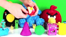 Play-doh Surprise Shapes with Barney, Angry Birds and Hello Kitty Surprises