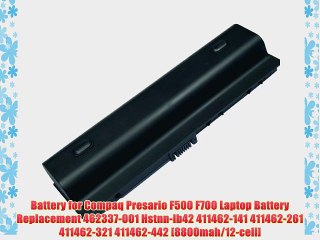 Battery for Compaq Presario F500 F700 Laptop Battery Replacement 462337-001 Hstnn-lb42 411462-141