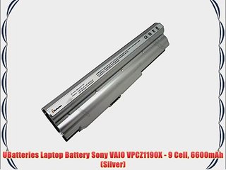 UBatteries Laptop Battery Sony VAIO VPCZ1190X - 9 Cell 6600mAh (Silver)