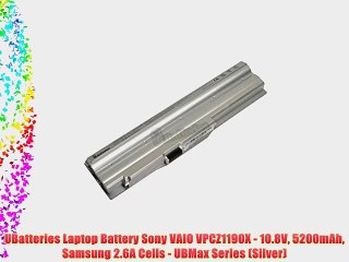 UBatteries Laptop Battery Sony VAIO VPCZ1190X - 10.8V 5200mAh Samsung 2.6A Cells - UBMax Series