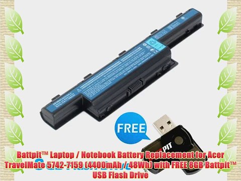 Battpit? Laptop / Notebook Battery Replacement for Acer TravelMate 5742-7159 (4400mAh / 48Wh)