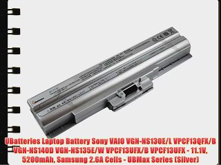 UBatteries Laptop Battery Sony VAIO VGN-NS130E/L VPCF13QFX/B VGN-NS140D VGN-NS135E/W VPCF13UFX/B