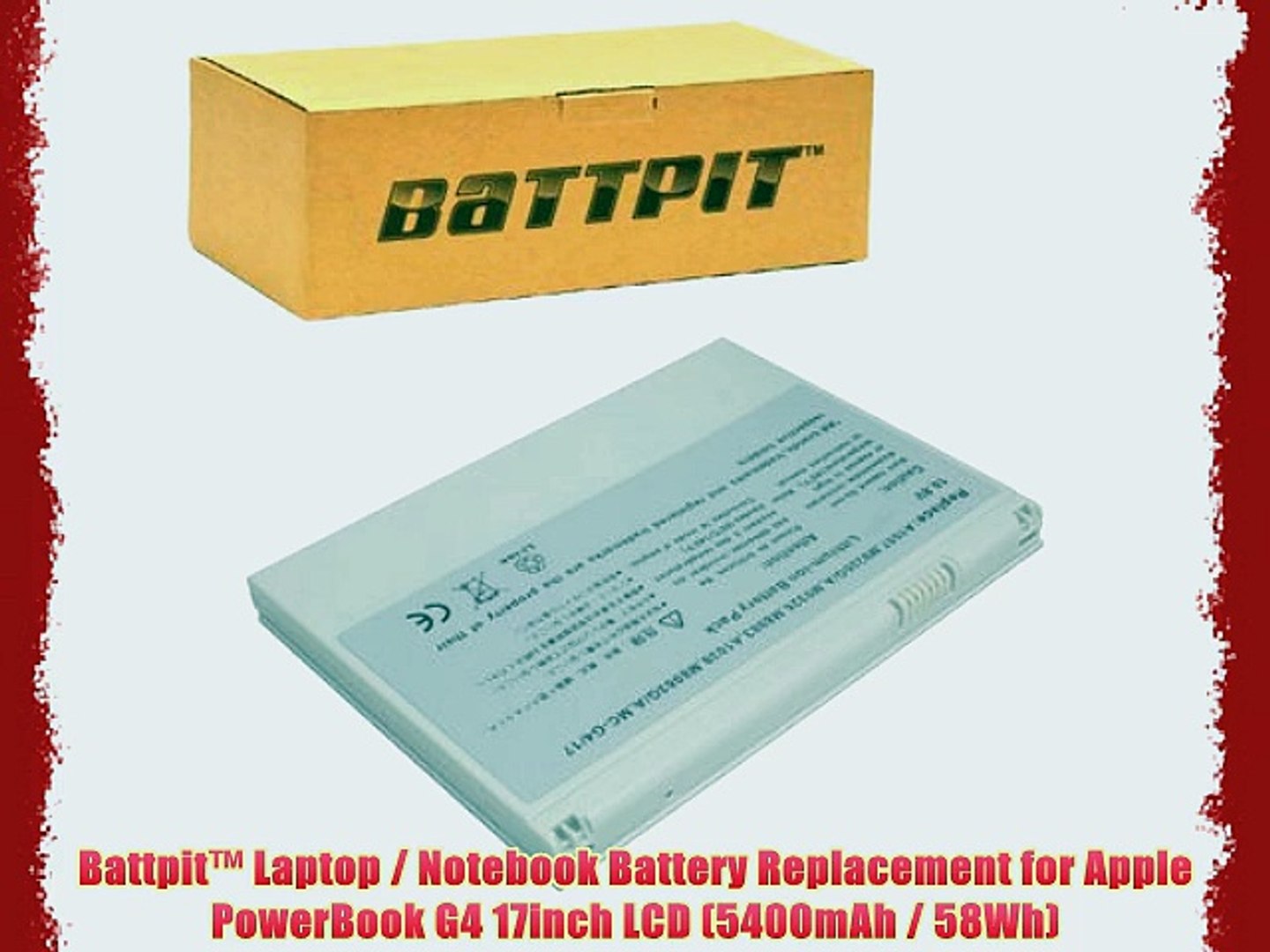 Battpit Laptop Notebook Battery Replacement For Apple Powerbook G4 17inch Lcd 5400mah Video Dailymotion