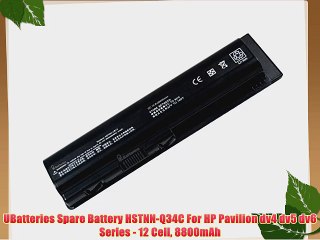 UBatteries Spare Battery HSTNN-Q34C For HP Pavilion dv4 dv5 dv6 Series - 12 Cell 8800mAh