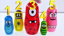 Yo Gabba Gabba! Stacking Cups Learn Colours with Nesting Dolls - Learning to Count Surprise Eggs