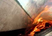 Motorcycle Bursts Into Flames at Over 300kph