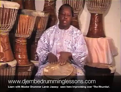 Djembe Drum Lesson, Master Drummer Improvising:Lamin Jassey