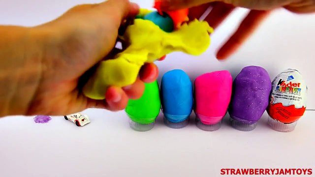 Shopkins Play Doh Peppa Pig Captain America MLP Cars 2 Trash Pack Surprise Eggs Strawberry