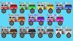 Monster Fire Trucks Teaching Colors & Crushing Words - Learning Basic Colours Video for Kids
