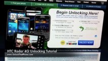 How to Unlock HTC Radar 4G with Code   Full Unlocking Tutorial!! at&t tmobile rogers bell o2 orange