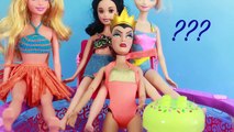 Barbie Disney EVIL QUEEN Poison Frozen Elsa Aurora Snow White Parody Barbie Pool Lego Ice