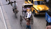 Human-pulled rickshaw in Kolkata