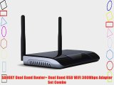 SANOXY Dual Band Router  Dual Band USB WiFi 300Mbps Adapter Set Combo