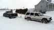 Jeep Cherokee 4.0L Pulling Out Truck in Snow