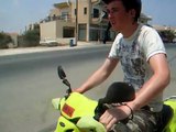 My Friend Carey Going really slow on a scooter in Protaras