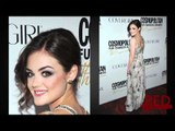 Lucy Hale is STUNNING at the Cosmo Party: PLL & Chris Zylka!