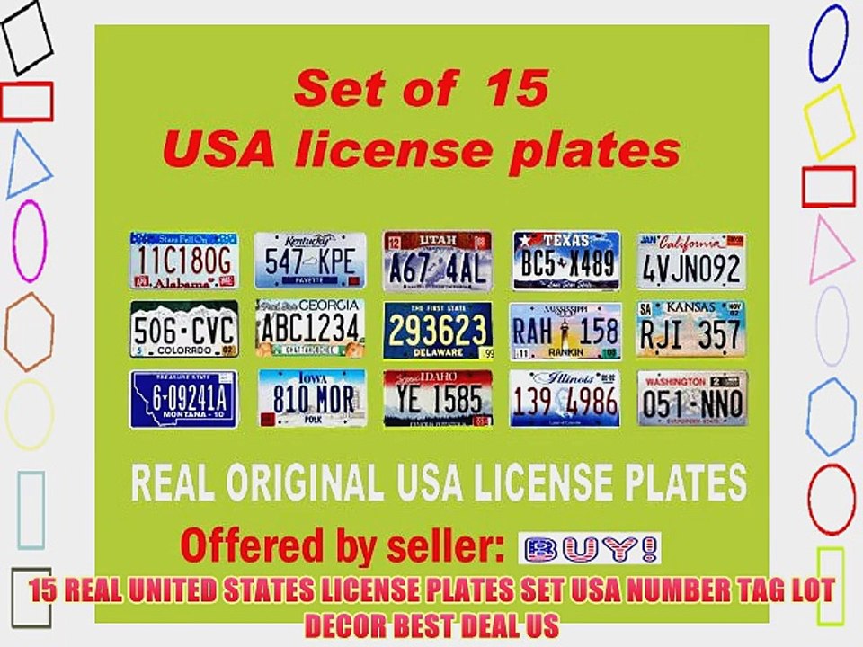 15 REAL UNITED STATES LICENSE PLATES SET USA NUMBER TAG LOT DECOR BEST DEAL US