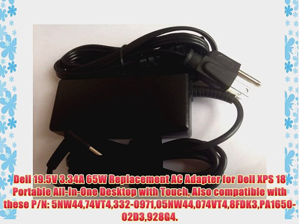 Dell 19.5V 3.34A 65W Replacement AC Adapter for Dell XPS 18 Portable All-in-One Desktop with