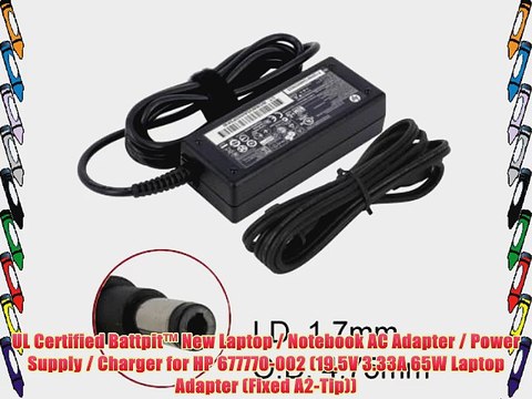 UL Certified Battpit? New Laptop / Notebook AC Adapter / Power Supply / Charger for HP 677770-002