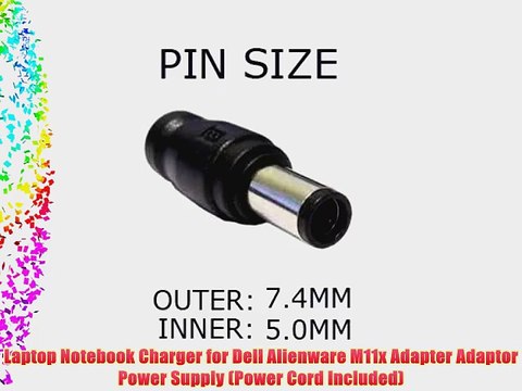 Laptop Notebook Charger for?Dell Alienware M11x?Adapter Adaptor Power Supply (Power Cord Included)
