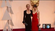 The Oscars: Dakota Johnson and her Mother walking the red carpet