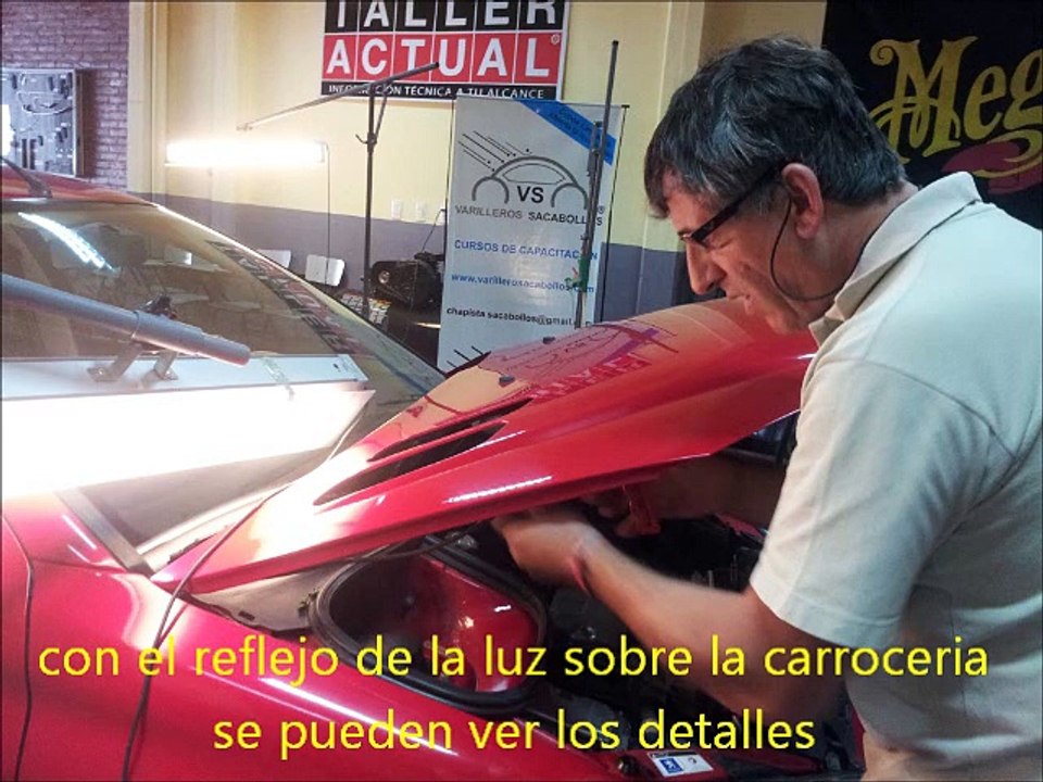 reparacion sacabollos auto peugeot 206 con golpes de granizo