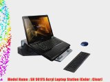 Authentic Euro Design Patented Clear Acryl Laptop Notebook Stand with Big Cooling Fan USB Powered