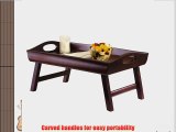 Winsome Wood Sedona Bed Tray Curved Side Foldable Legs Large Handle