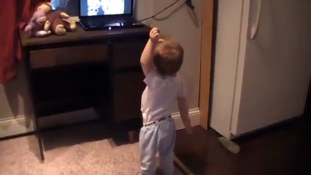 Zachary dancing to the wiggles