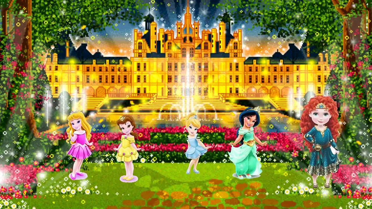 Disney Princess Finger Family Collection Ariel Belle Aurora, Merida from Pixar Brave Elsa