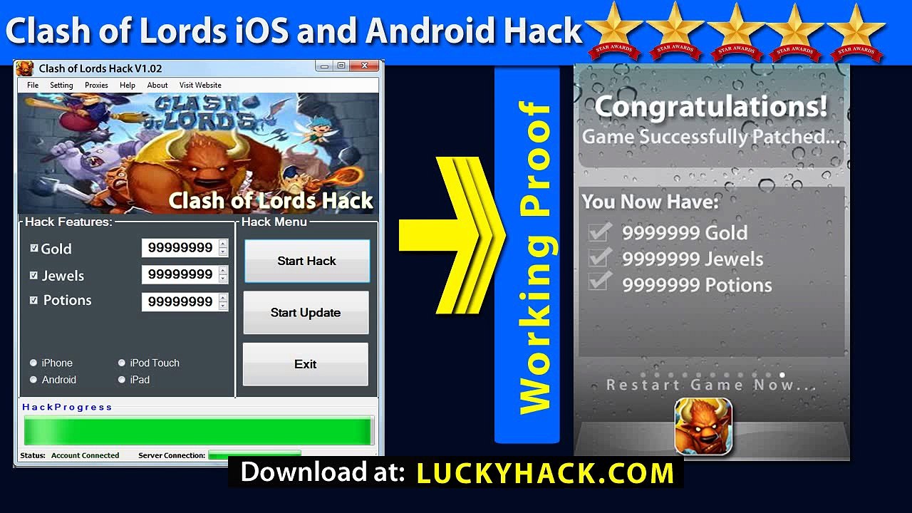 Clash of Lords Hacks 2014 Jewels and Potions iOs Working Clash of Lords Jewels Hack