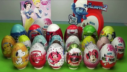 NEW Huge 101 Surprise Egg Opening Kinder Surprise Elmo Disney Pixar Cars Mickey Minnie Mou