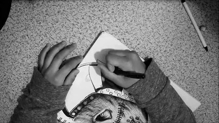 Drawing of Chris Fehn mask from Slipknot