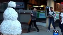 Scary snowman Prank gone horrible wrong