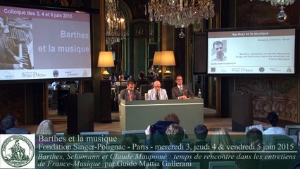 Barthes, Schumann et Claude Maupomé: temps de rencontre dans les entretiens de France-Musique par Guido Mattia Gallerani