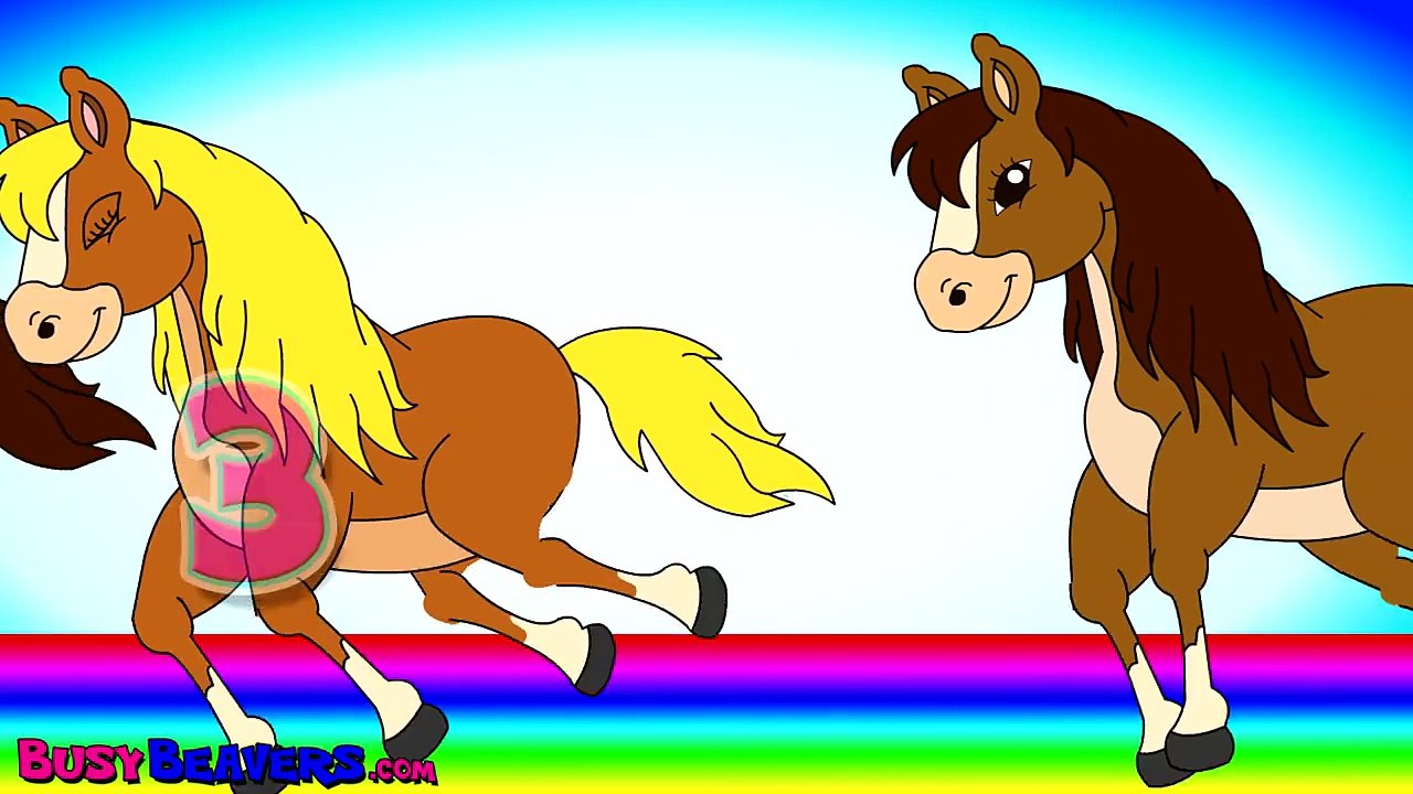 "10 Little Horses" CLIP - Counting for Kids, Learn English, Maths Practice, Teach ESL