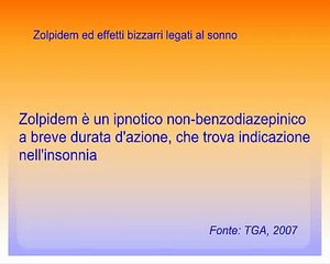 Insonnia: Zolpidem ed effetti bizzarri legati al sonno