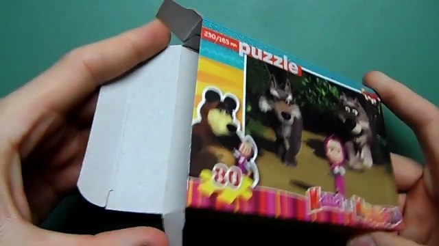 Kids videos Puzzles from the cartoon Masha and the Bear two wolves new 2014 year HD 720