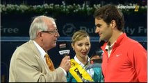 Roger Federer funny award ceremony ATP 500 dubai 2014