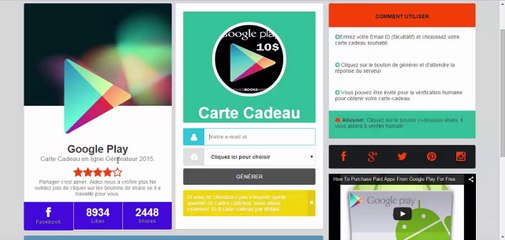 Google Play Carte Cadeau Gratuit En ligne