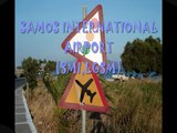 Samos airport airplane landing and take off planespotting