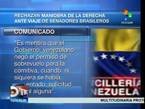 Venezuela rechaza campaña mediática sobre legisladores brasileños