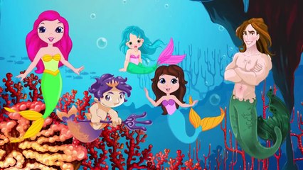 THE LITTLE MERMAID Finger Family Cartoon Nursery Rhymes For Children