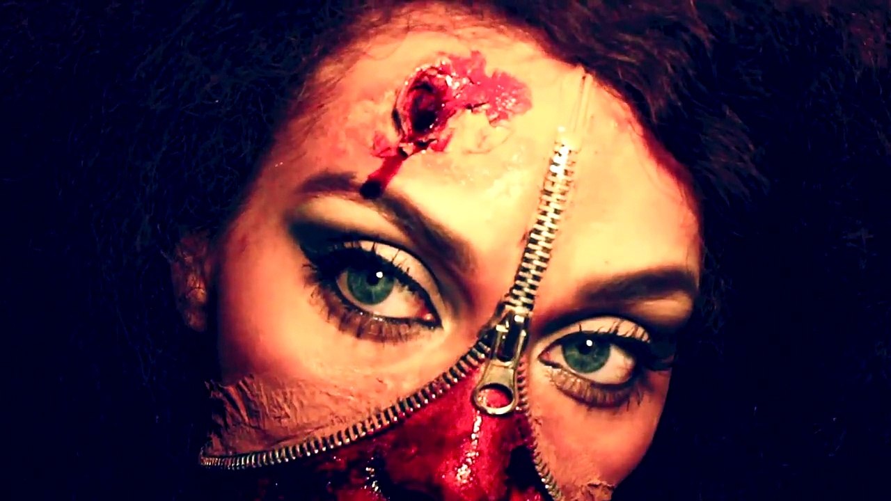 Zipper Face Halloween Make Up Tutorial - Beauty Queen Unzipped