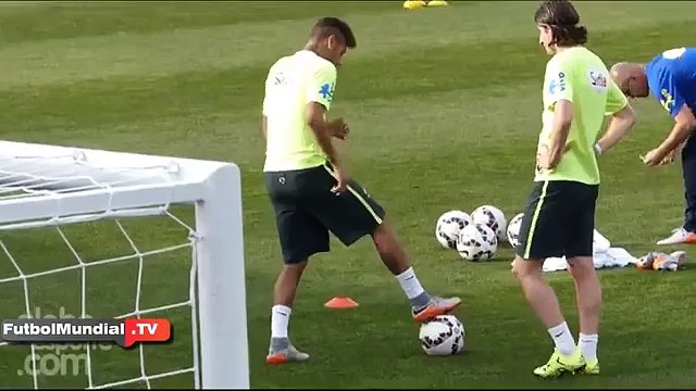Neymar Amazing Ball Skills training brasil Copa América Chile 2015