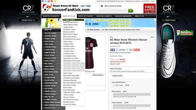 Cheap AC Milan Jerseys 2015-2016 Wholesale AC Milan Shirts Discount