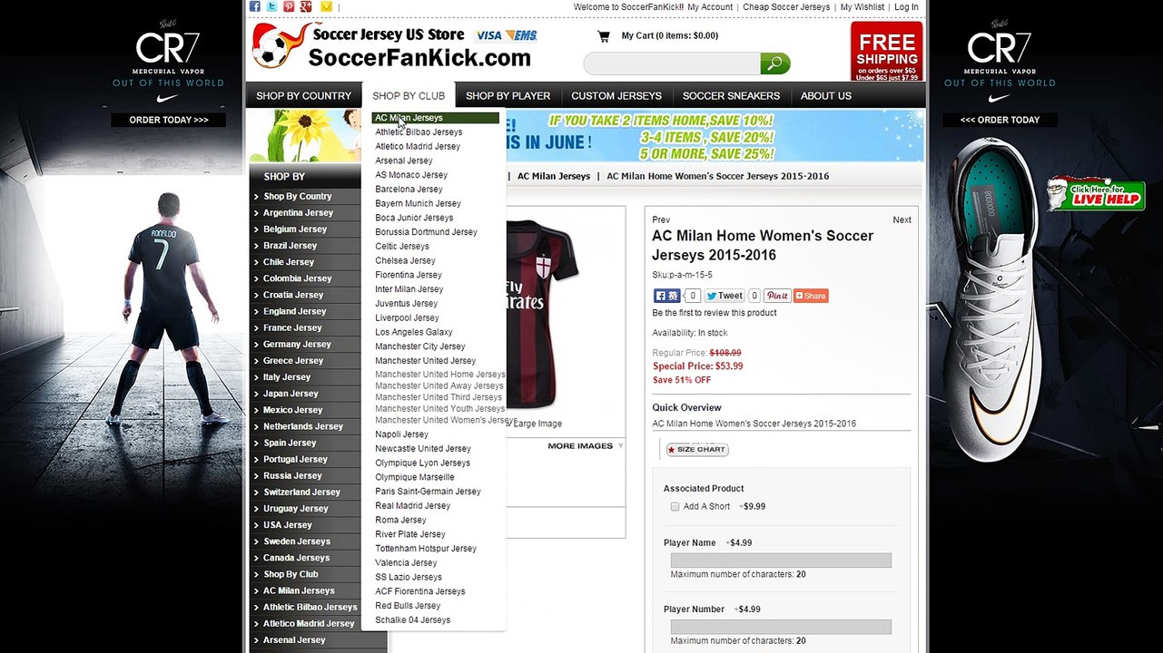 Cheap AC Milan Jerseys 2015-2016 Wholesale AC Milan Shirts Discount